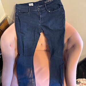 GAP Low/Mid-Rise Skinny Legging Jeans Blue w Bronze Shimmer Size 29